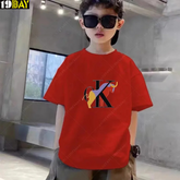 Power Pop CK Red Oversized Tees for Kids
